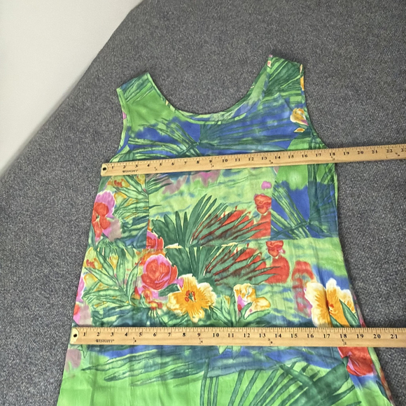 Jams World Dress Womens Medium Tropical Floral Hawaiian Midi Pockets Y2K Vtg - Picture 4 of 10